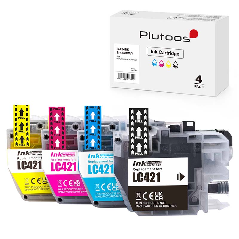 Plutoos LC-421 Multipaclk cartucce per stampanti compatibili con Brother LC421 4-pack