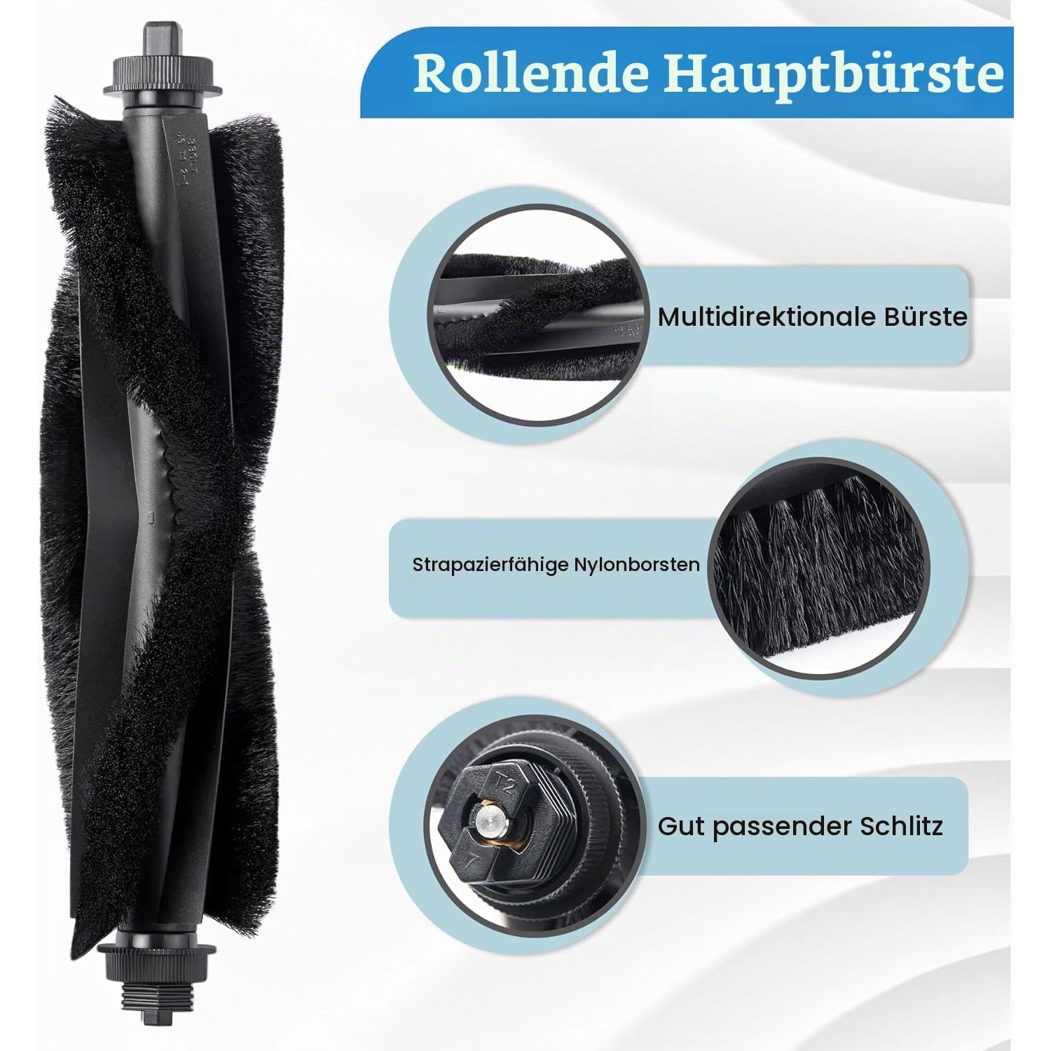 Plutoos Hauptbürste für Eufy L60 Hybrid SES, L60 Hybrid, L60 SES, L50 SES & G50 Hybrid – Anti-Tangle, 1 Stück