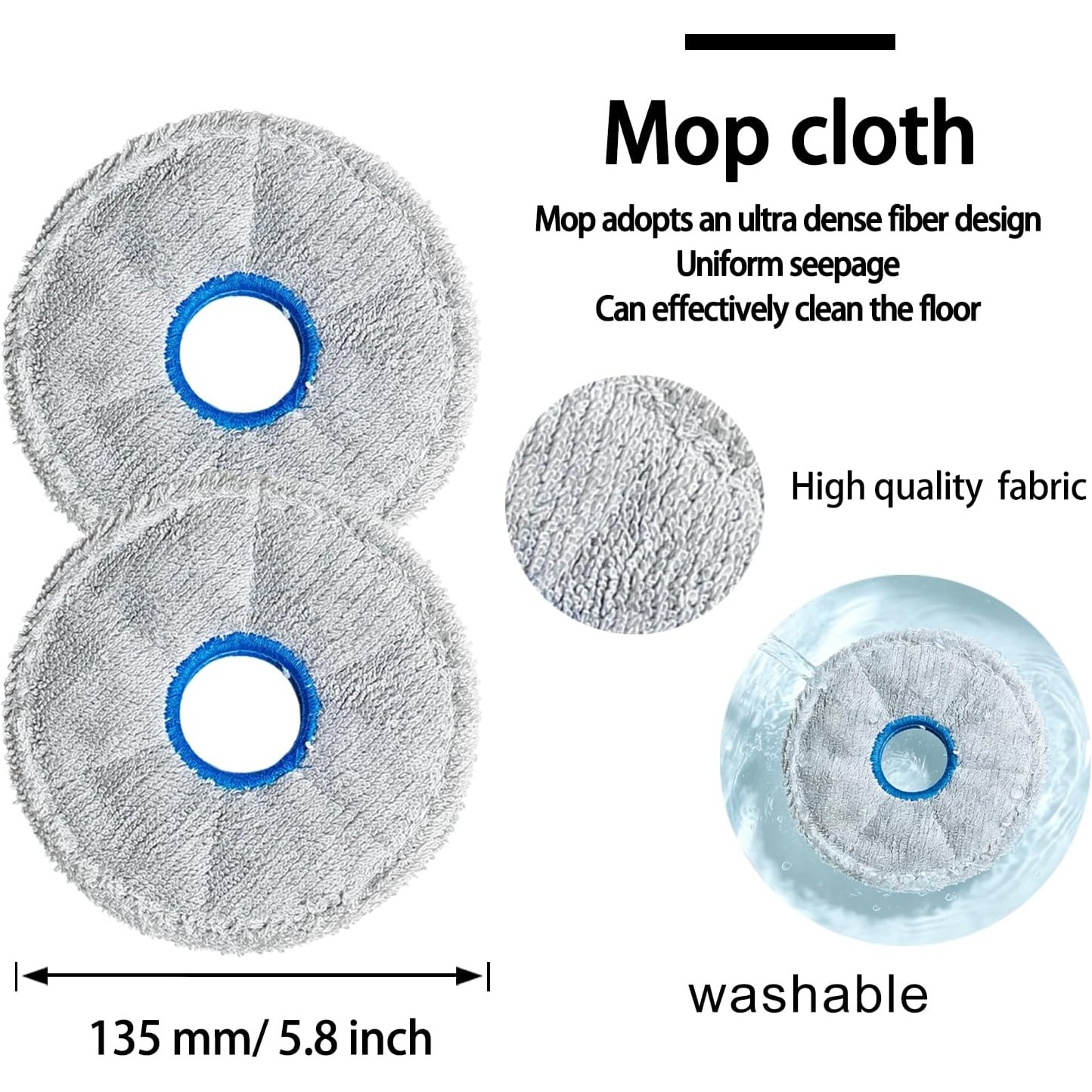 Plutoos 2 × Thermo-Wischpads für Dreame X60 Pro Ultra Complete – Mikrofaser