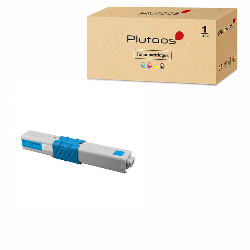 Plutoos C310 Toner Cyan avec puce – Compatible avec Oki C310, Oki 44469706, 2000 pages