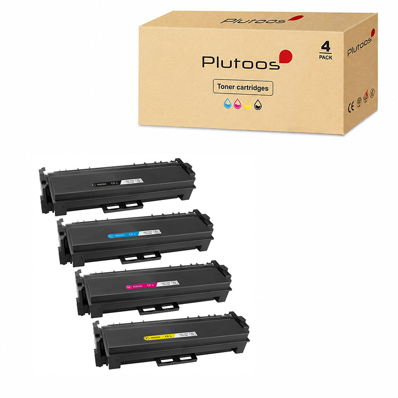 Plutoos 415A Multipack 4er-Set Kompatibel mit HP 415A BK+C+M+Y (W2030A+W2031A+W2032A+W2033A) 8 700 Seiten gesamt