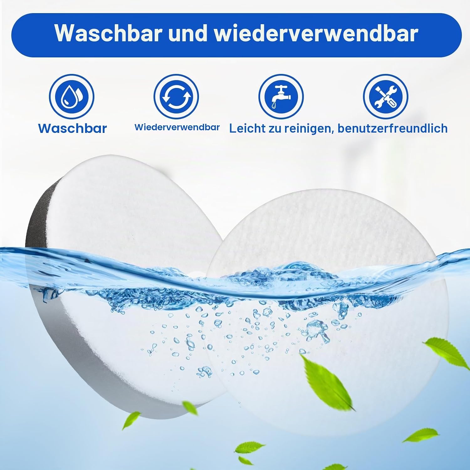 Plutoos Schwammfilter für ECOVACS Deebot X12 OmniCyclone, X12 Pro & T90 Pro Omni – waschbar, 2 Stück