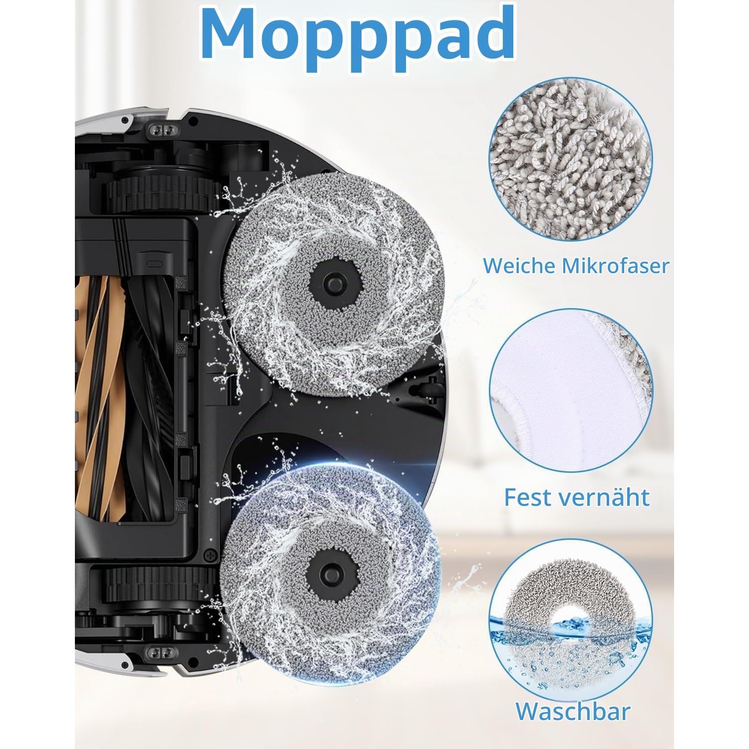 Plutoos 2 × Wischtücher für Dreame X50 Ultra Complete X50 Master L50 Pro Ultra – Mikrofaser