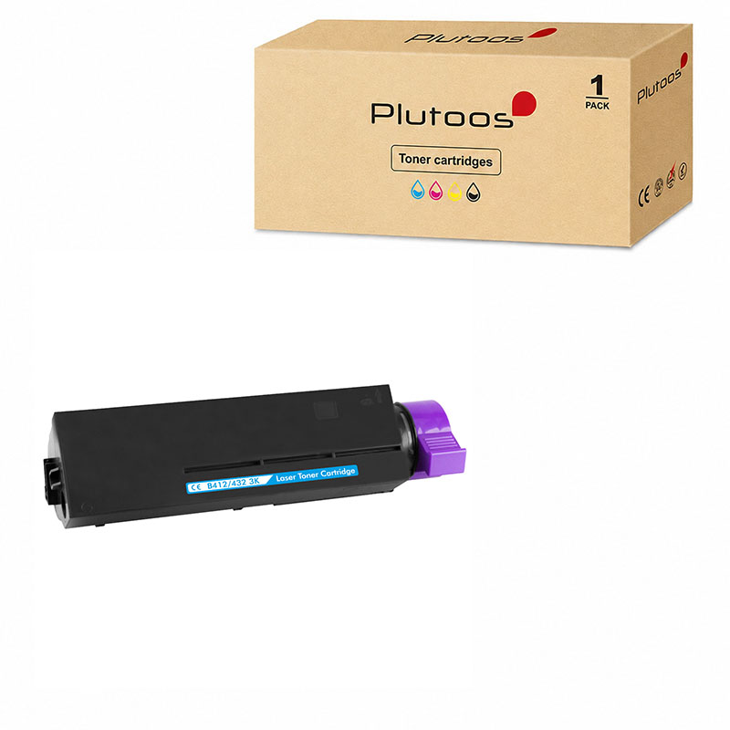 Plutoos B412 / B432 Toner Schwarz – Kompatibel mit Oki B412 / B432, Oki 45807106, 3000 Seiten