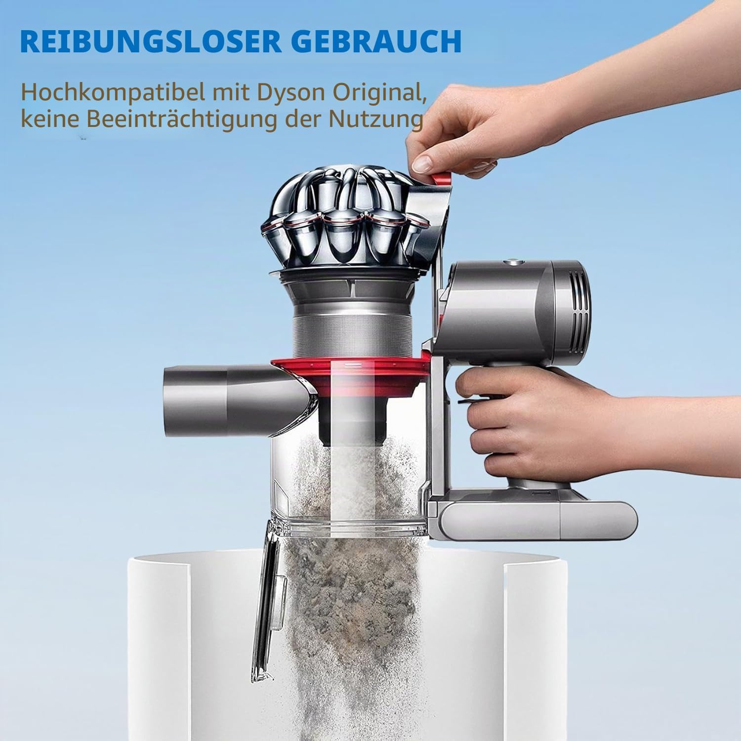 Plutoos Staubbehälter für Dyson V7 V8 SV10 SV11 – robuste Ausführung, bessere Abdichtung, ersetzt 967699-01