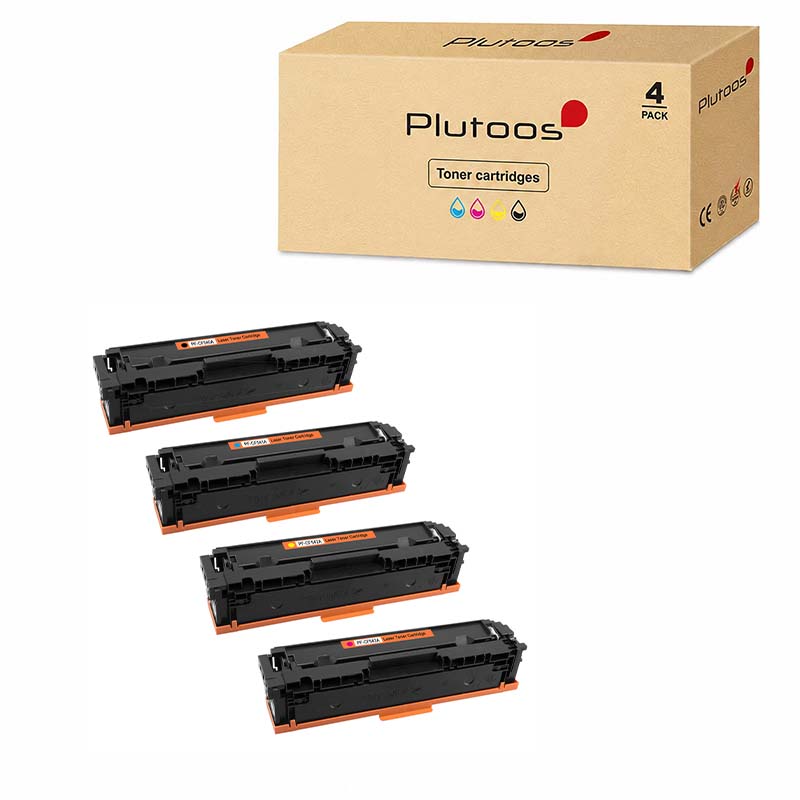 Plutoos 203A Multipack 4er-Set Kompatibel mit HP 203A BK+C+M+Y (CF540A+CF541A+CF542A+CF543A) 7 000 Seiten gesamt