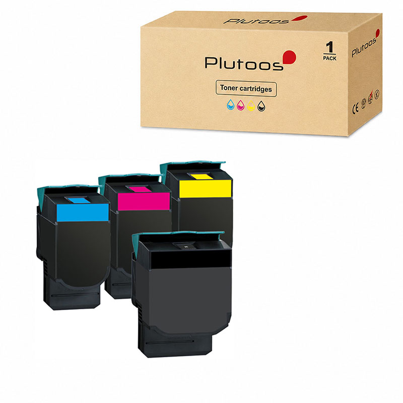 Plutoos CS310 Multipack – Compatible avec Lexmark CS310 Lexmark 70C20K0 70C20C0 70C20M0 70C20Y0 pack de 4 BK+C+M+Y 13000 pages total