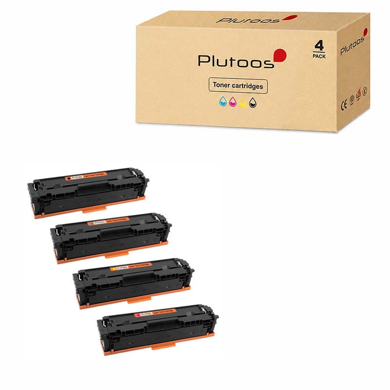 Plutoos 205A Multipack – Compatible with HP 205A HP CF530A CF531A CF533A CF532A 4-Pack BK+C+M+Y 3800 pages total