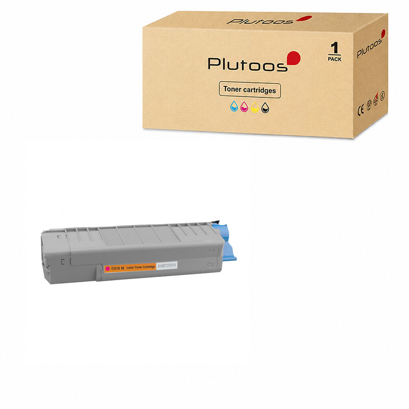 Plutoos C610 Toner Magenta avec puce – Compatible avec Oki C610, Oki 44315306, 6000 pages