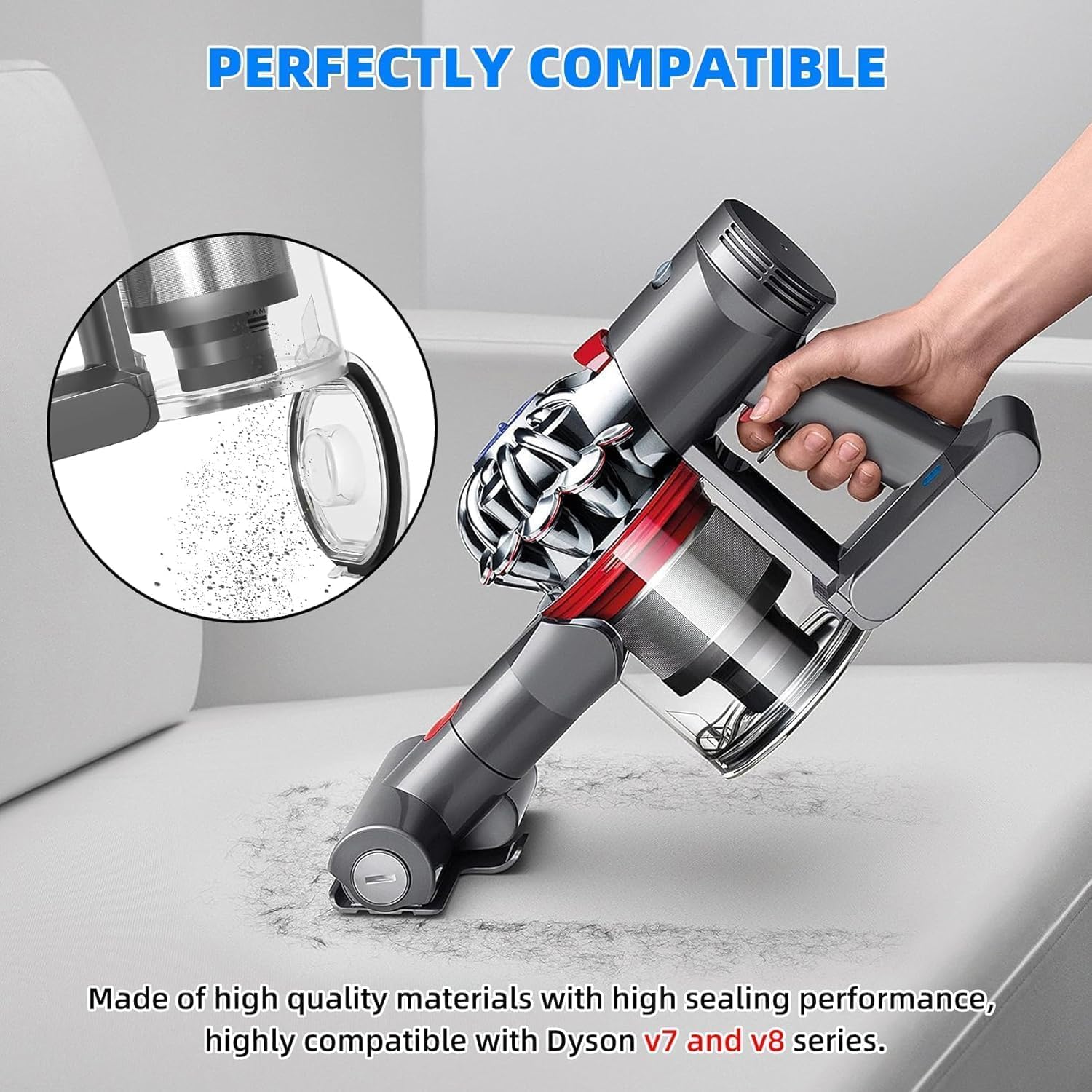 Plutoos Staubbehälter für Dyson V7 V8 SV10 SV11 – robuste Ausführung, bessere Abdichtung, ersetzt 967699-01