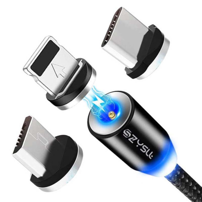 Plutoos 3in1 Apple Lightning Micro USB USB C Magnetisches Telefon Ladekabel