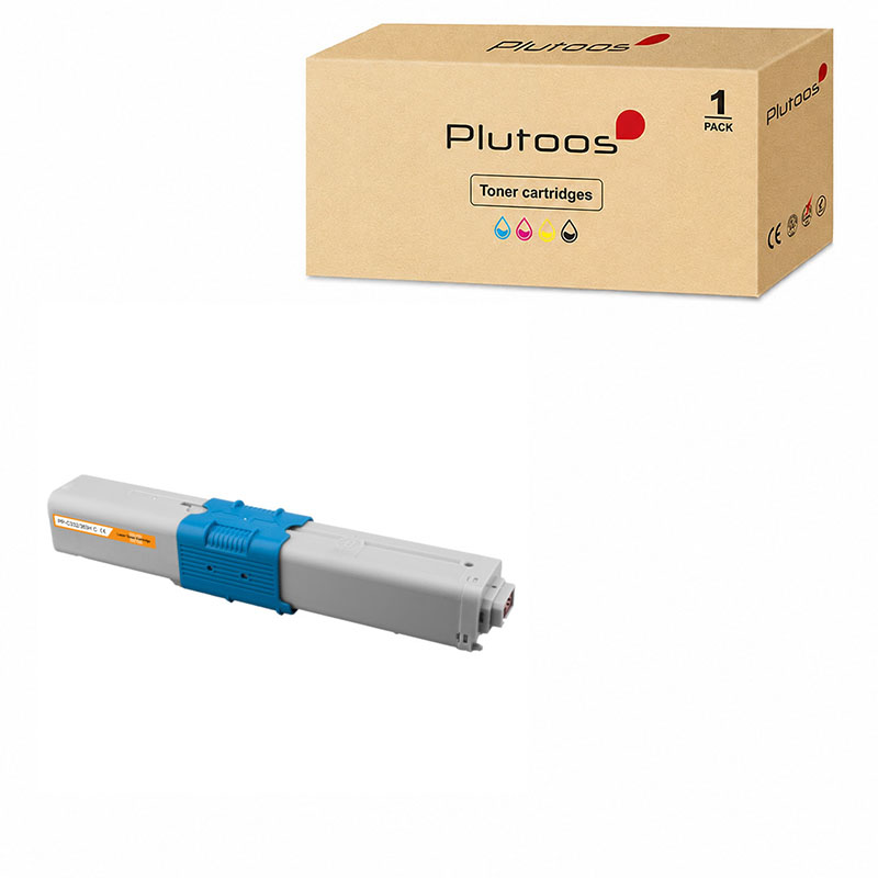 Plutoos C332 Toner Cyan mit Chip – Kompatibel mit Oki C332, Oki 46508711, 3000 Seiten