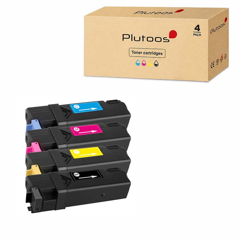 Plutoos 6125 Multipack – Compatible avec Xerox 6125 Xerox 106R01334 106R01331 106R01332 106R01333 pack de 4 BK+C+M+Y 5000 pages total