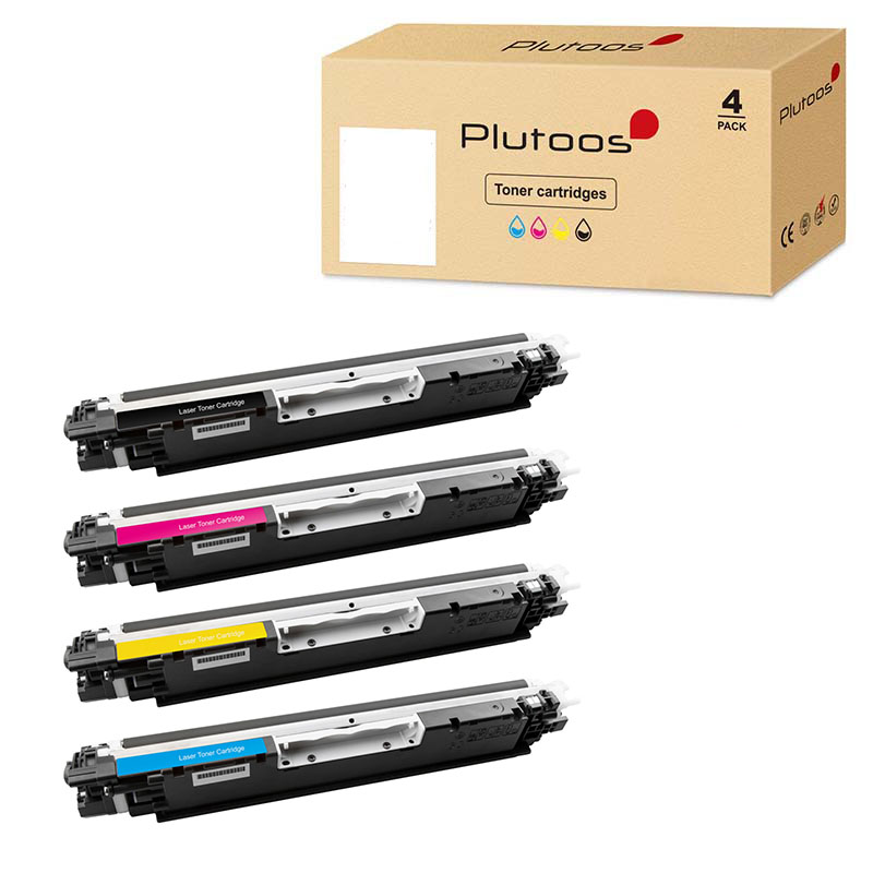 Plutoos 130A Multipack – Kompatibel mit HP 130A, HP CF350A CF351A CF353A CF352A, 4er-Set BCMY, 4300 Seiten gesamt