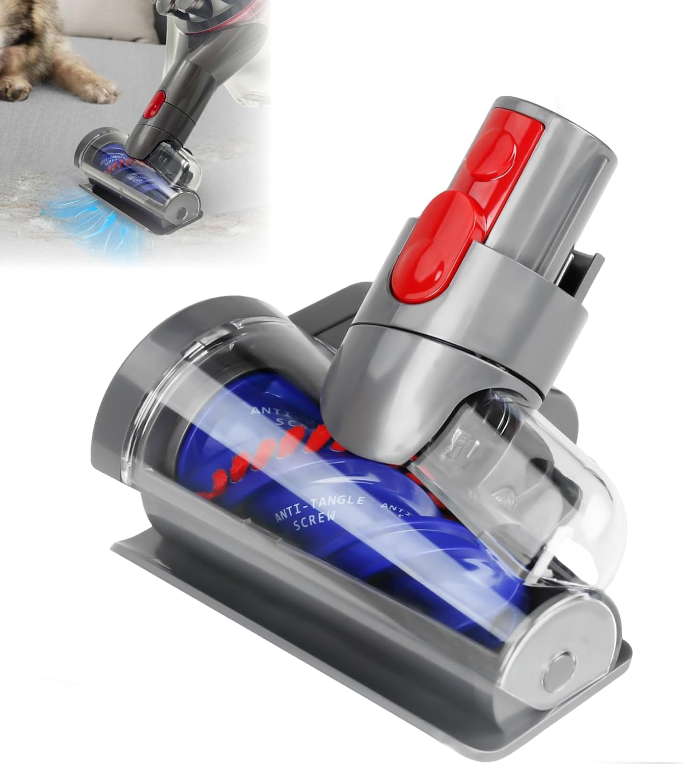 Plutoos Mini Elektrobürste Anti-Verwicklung  kompatibel mit Dyson V7 V8 V10 V11 V15