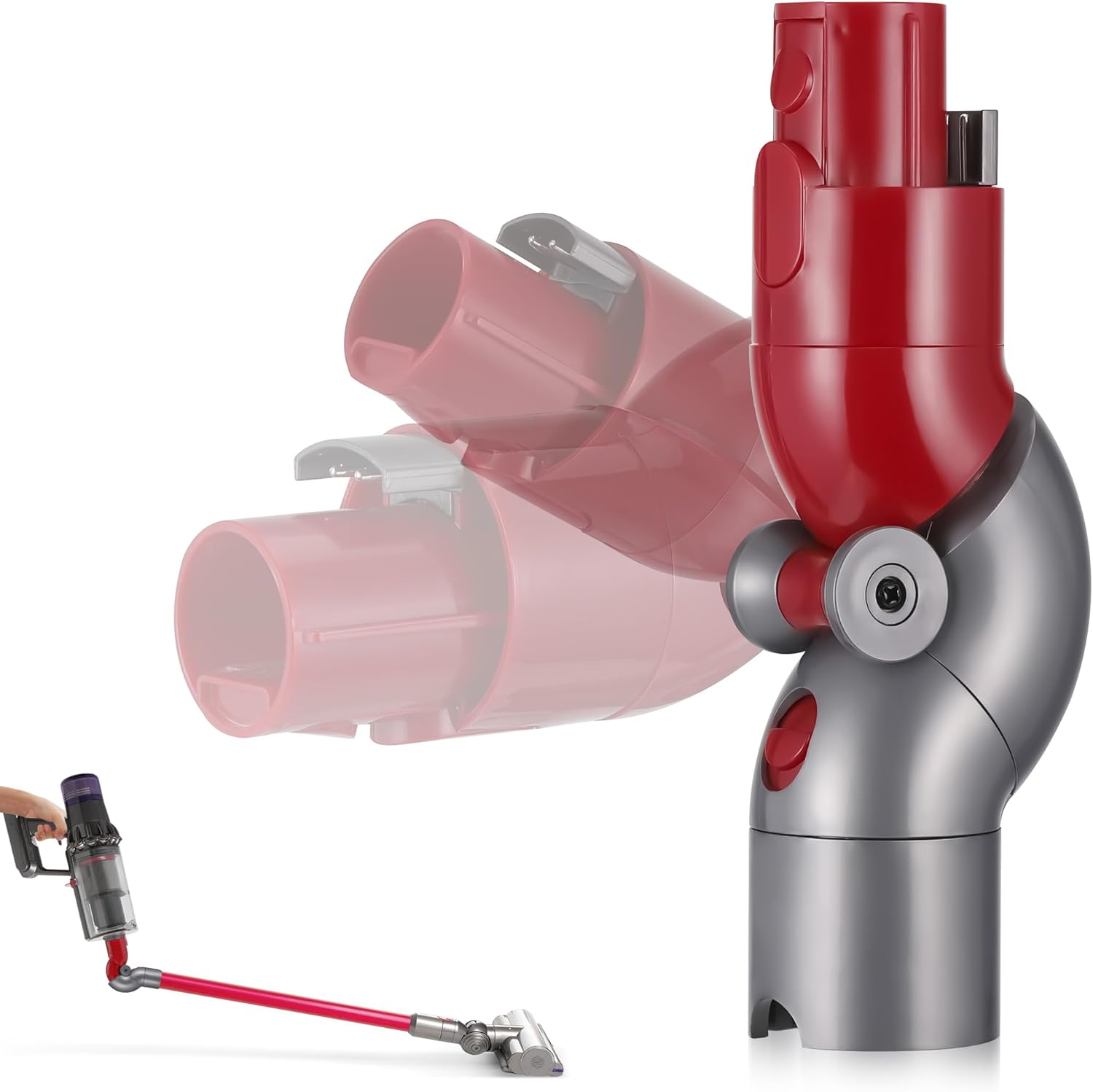 Plutoos Flex-Adapter für Dyson V7 V8 V10 V11 V15 – 180°-Knickgelenk, inkl. Reinigungsbürste, ersetzt 967762-01