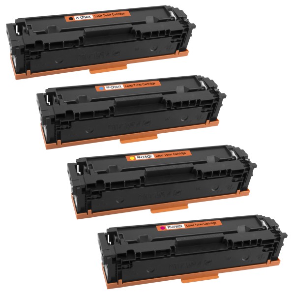 HP CF540A, CF541A, CF542A, CF543A / 203X Toner XXL kompatibel, 4er Farbset